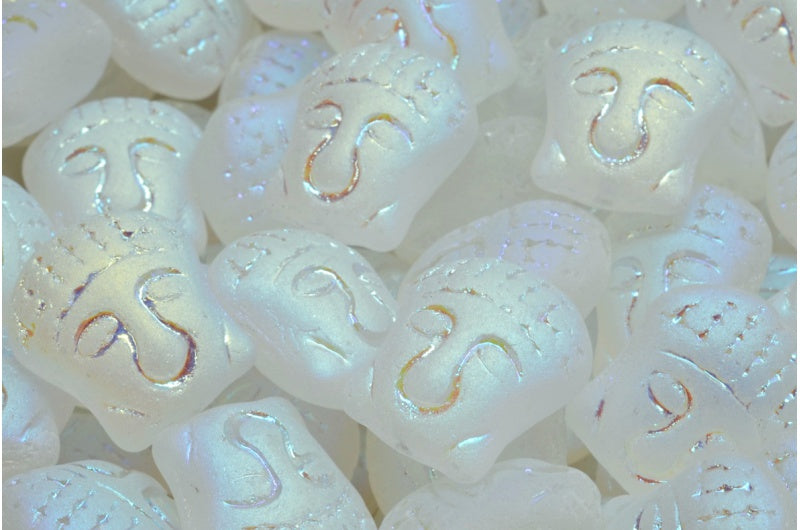 Buddha-Kopf-Perlen, Crystal Matte Ab Full (2X Seite) (00030-84100-28703), Glas, Tschechische Republik
