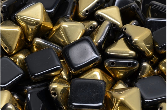 Pyramid Stud Beads, Black Gold (23980-26441), Glass, Czech Republic