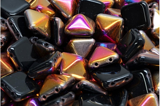 Pyramid Stud Beads Black Sliperit (23980-29501), Glass, Czech Republic
