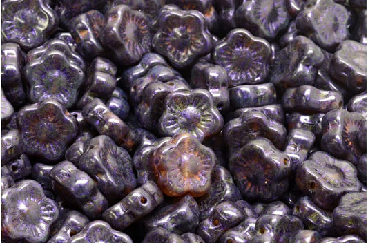 Sunset Flower Beads, R0239 65328 (R0239-65328), Glass, Czech Republic