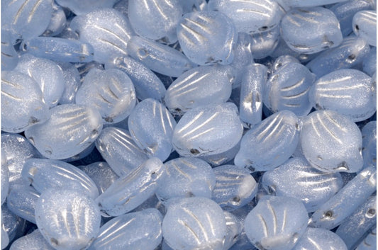 牡丹花瓣珠，R0032 哑光银色衬里 (R0032-84100-54301)，玻璃，捷克共和国