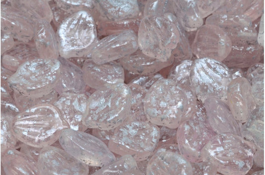 Peony Petal Beads, R0711 Silver Splash (R0711-94400), Glass, Czech Republic