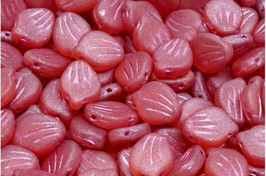 Pfingstrosenblütenperlen, R0908 Mattrosa gefüttert (R0908-84100-54321), Glas, Tschechische Republik