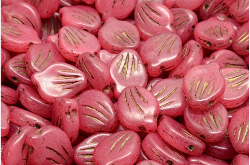 牡丹花瓣珠，白金内衬 20007 (r0201-54302-20007)，玻璃，捷克共和国
