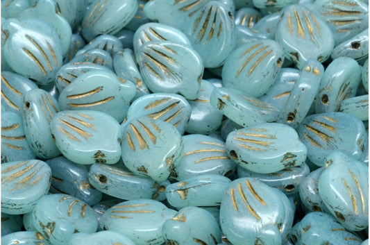 牡丹花瓣珠，白金内衬 20016 (r0201-54302-20016)，玻璃，捷克共和国