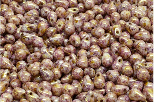 ドロップビーズ、ホワイト 15696 (02010-15696)、ガラス、チェコ共和国