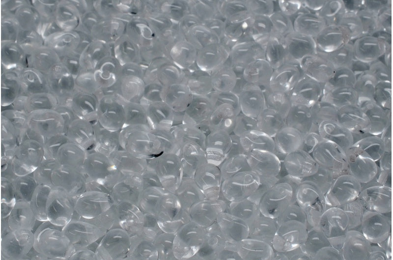 Drop Beads, Crystal (00030), Glass, Czech Republic