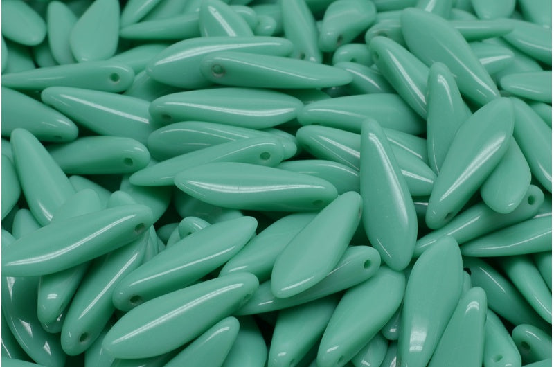 Dagger Code Turquoise Dagger Beads, Turquoise (63130), Glass, Czech Republic – bcv.glass