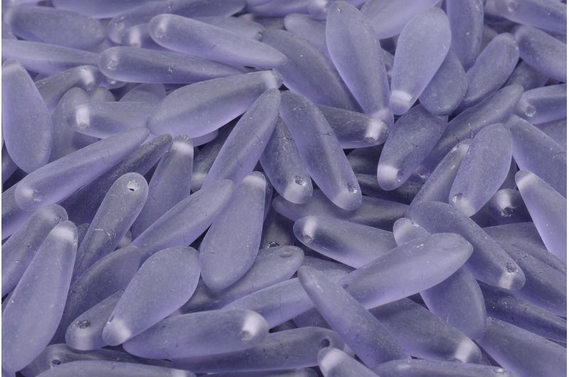 ダガービーズ、透明ライトアメジストマット（20500-84100）、ガラス、チェコ共和国