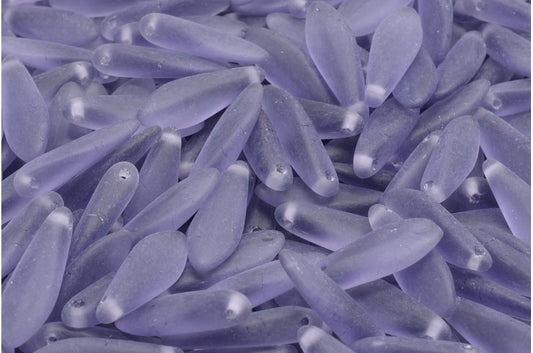 ダガービーズ、透明ライトアメジストマット（20500-84100）、ガラス、チェコ共和国