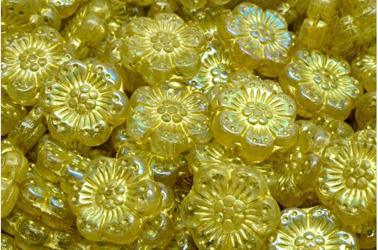 Boho Flower Beads, Crystal Ab 54320 (00030-28701-54320), Glass, Czech Republic