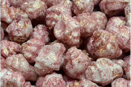 Murex Shell Beads, White Terracotta Violet (02010-15496), Glass, Czech Republic