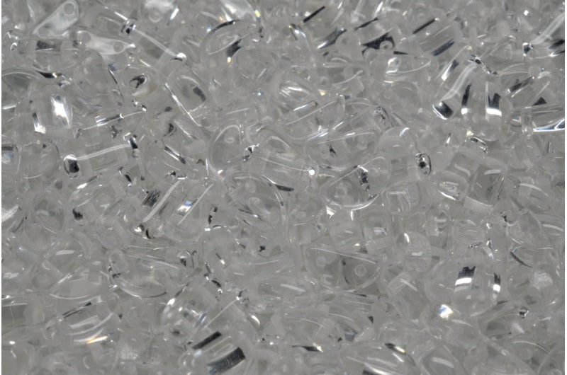 ハーフムーンビーズ、クリスタル（00030）、ガラス、チェコ共和国