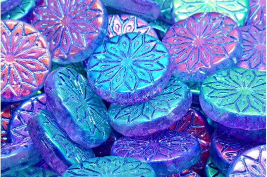 Origami Flower Beads, Crystal Ab 48023 (00030-28701-48023), Glass, Czech Republic