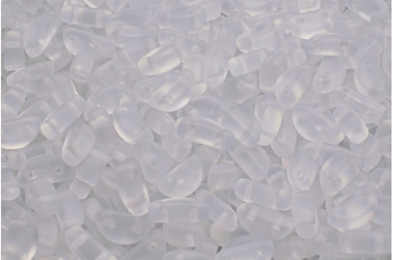 Half Moon Beads, Crystal Matte (00030-84100), Glass, Czech Republic