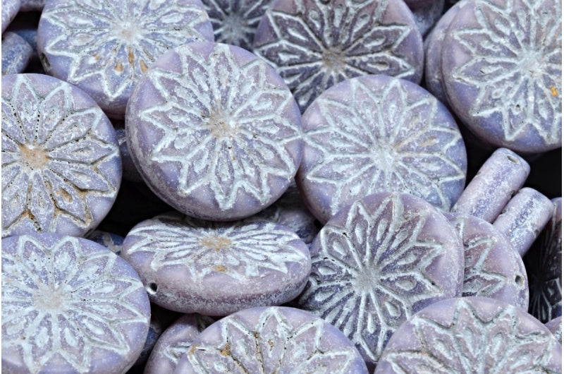 折纸花珠，21350 哑光白内衬 (21350-84100-54312)，玻璃，捷克共和国