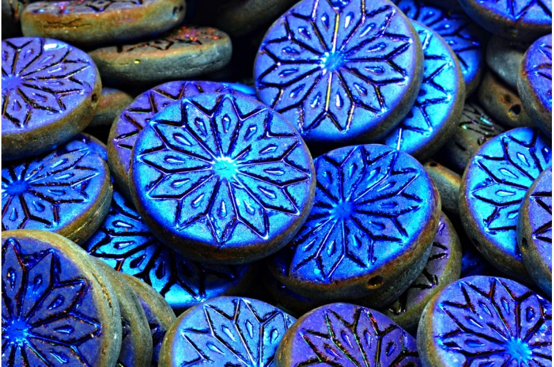 折纸花珠，黑色哑光 22203 (23980-84100-22203)，玻璃，捷克共和国