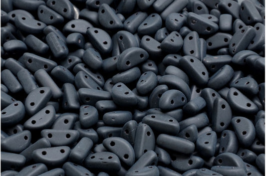 ハーフムーンビーズ、ブラックマット（23980-84100）、ガラス、チェコ共和国