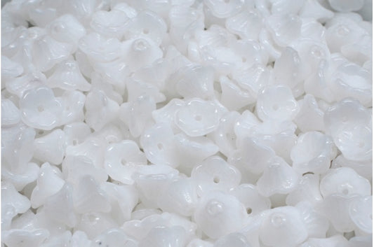 ベルフラワーカップビーズ、ホワイト（02010）、ガラス、チェコ共和国