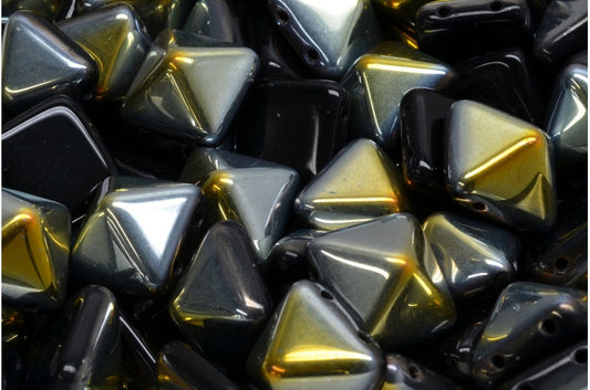 Pyramid Stud Beads Black Jet Volcano (23980-28001), Glass, Czech Republic