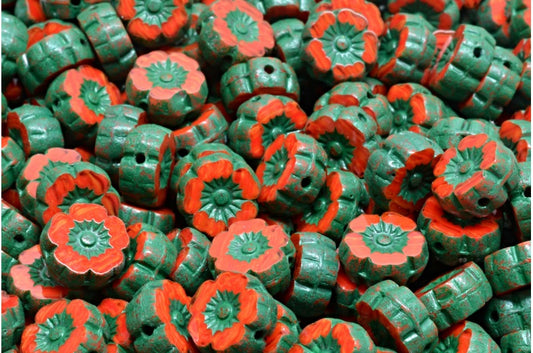 Table Cut Hawaii Flower Beads, (R9316 4315), Glass, Czech Republic
