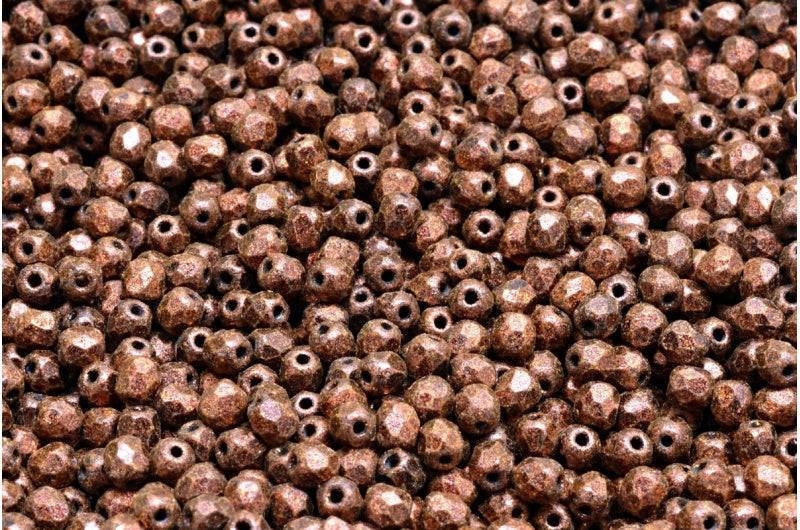 Feuerpolierte facettierte runde Perlen 3 mm, Schwarz Matt 79411 (23980-84100-79411), Glas, Tschechische Republik
