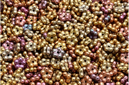 忘れな草ビーズ、クリスタル銅ゴールドアイリス（00030-01610）、ガラス、チェコ共和国