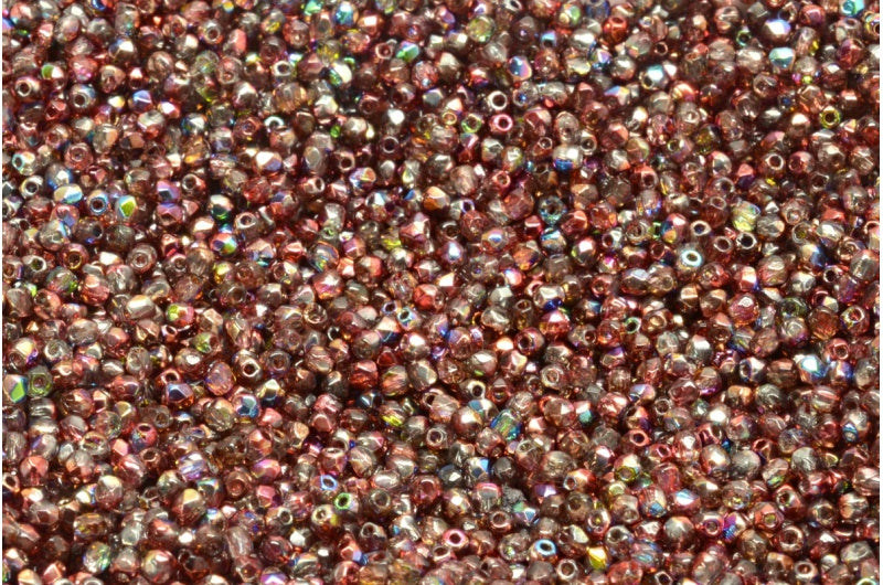 Fire Polish Faceted Round Beads 2mm, Crystal 95200 (00030-95200), Glass, Czech Republic
