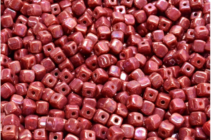 Cube Beads, Red Nebula (93400-15001), Glass, Czech Republic