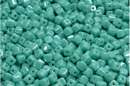 Cube Beads, Turquoise Hematite (63130-14400), Glass, Czech Republic