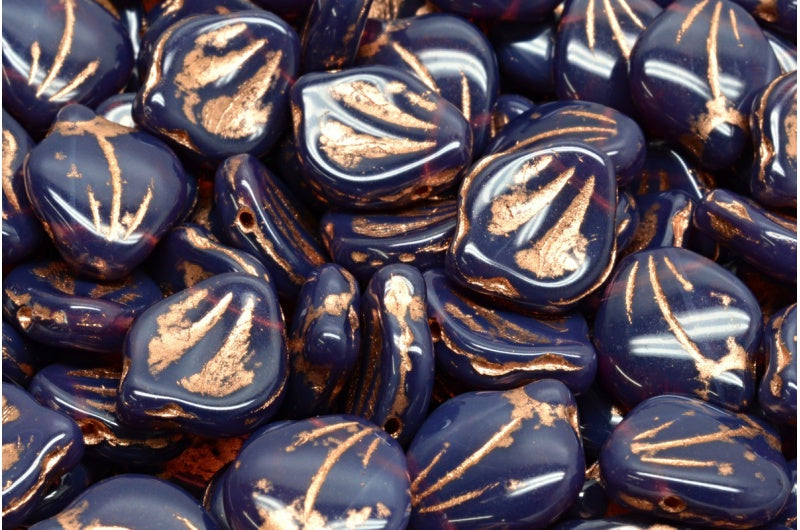Peony Petal Beads 21010 Copper Lined (21010-54318), Glass, Czech Republic