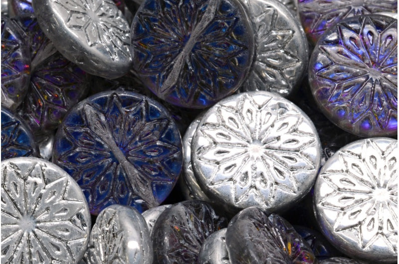 Origami Flower Beads, Crystal 29536 (00030-29536), Glass, Czech Republic