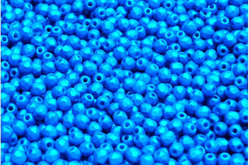 ファセットビーズ ラウンド チョークホワイト 24511 (03000-24511)、ボヘミアクリスタルガラス、チェコ共和国