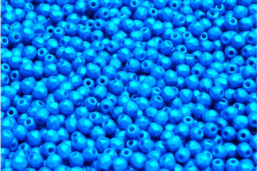 Fire Polished Faceted Beads Round, Chalk White 24511 (03000-24511), Bohemia Crystal Glass, Czech Republic