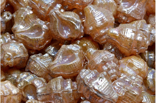Murex 贝壳珠，蛋白石粉色毕加索 (71111-43400)，玻璃，捷克共和国