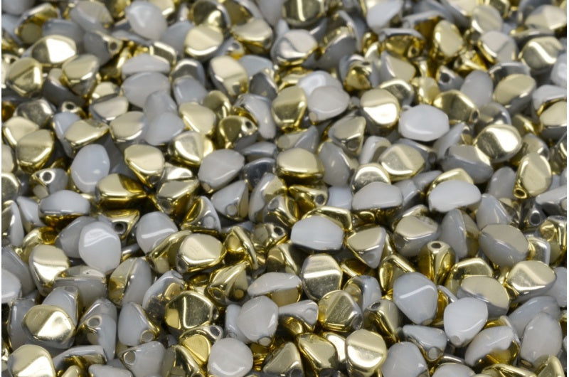 Pinch Beads, White Gold (02010-26441), Glass, Czech Republic