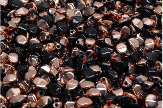 Pinch Beads, Black Rose Gold Capri (23980-27101), Glass, Czech Republic
