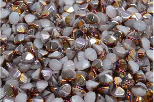 Pinch Beads, White Sliperit (02010-29501), Glass, Czech Republic