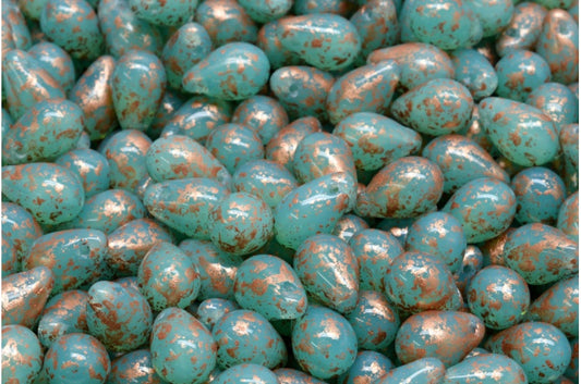 Drop Beads, Opal Aqua 94402 (61100-94402), Glass, Czech Republic