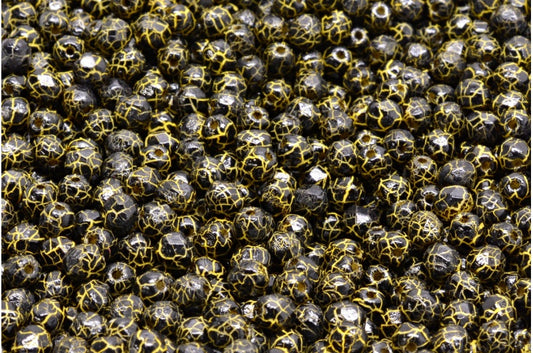 圆形火抛光刻面珠，粉笔白色 24617 (03000-24617)，波西米亚水晶玻璃，捷克共和国