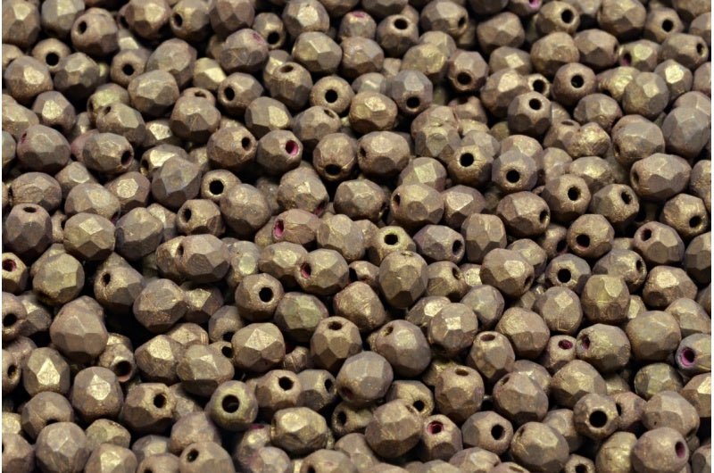 ファセット加工ラウンドビーズ、ブラックエッチング真鍮（23980-ETCH-90215）、ボヘミアクリスタルガラス、チェコ共和国