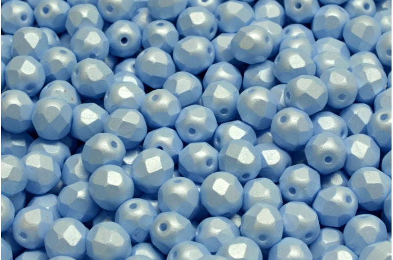 Fire Polished Faceted Beads Round, White 29310 (02010-29310), Bohemia Crystal Glass, Czech Republic