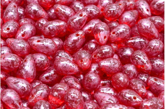 Drop Beads, Ruby Red 94321 (90080-94321), Glass, Czech Republic