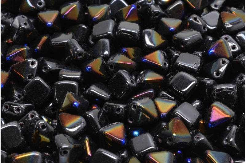 Pyramid Stud Beads, Black 29900 (23980-29900), Glass, Czech Republic