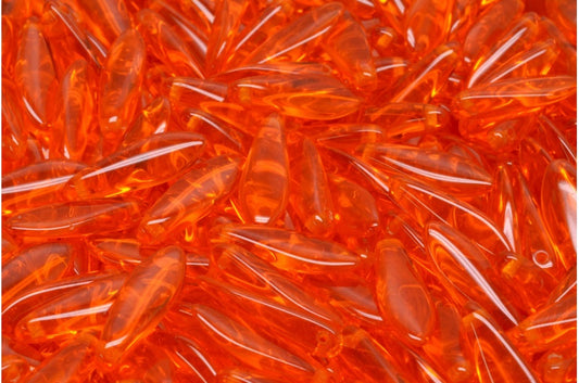 Dagger Beads, Transparent Orange (90030), Glass, Czech Republic