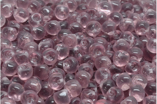 Mushroom Button Beads, Transparent Light Amethyst (20030), Glass, Czech Republic