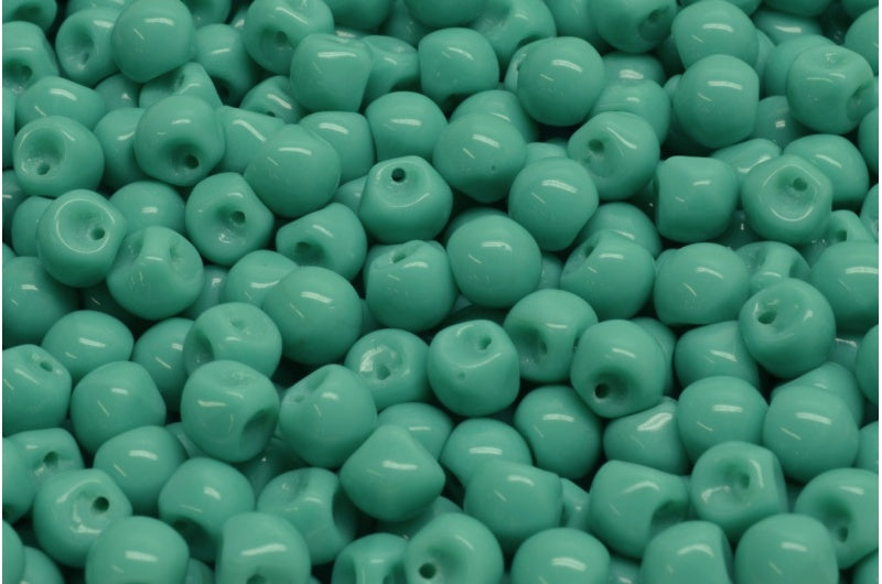 Mushroom Button Beads, Turquoise (63130), Glass, Czech Republic