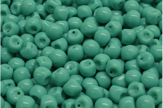 Mushroom Button Beads, Turquoise (63130), Glass, Czech Republic