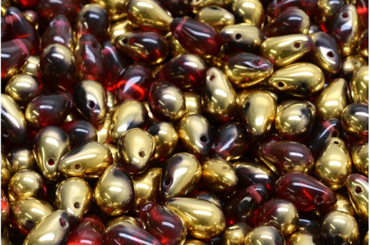 Drop Beads, 70600 Gold (70600-26441), Glass, Czech Republic