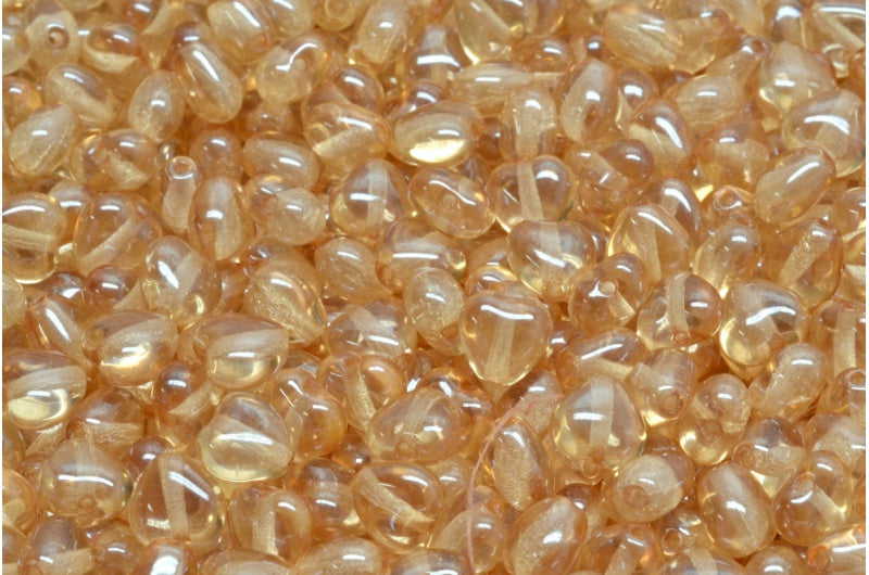 Herzperlen, Kristallglanz braun vollbeschichtet (00030-14413), Glas, Tschechische Republik